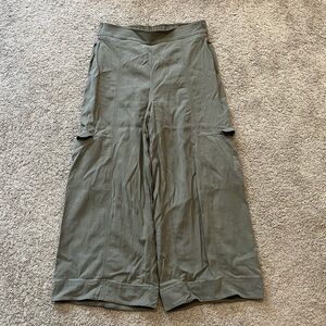 Women's Olive Green Wide-Leg Pants